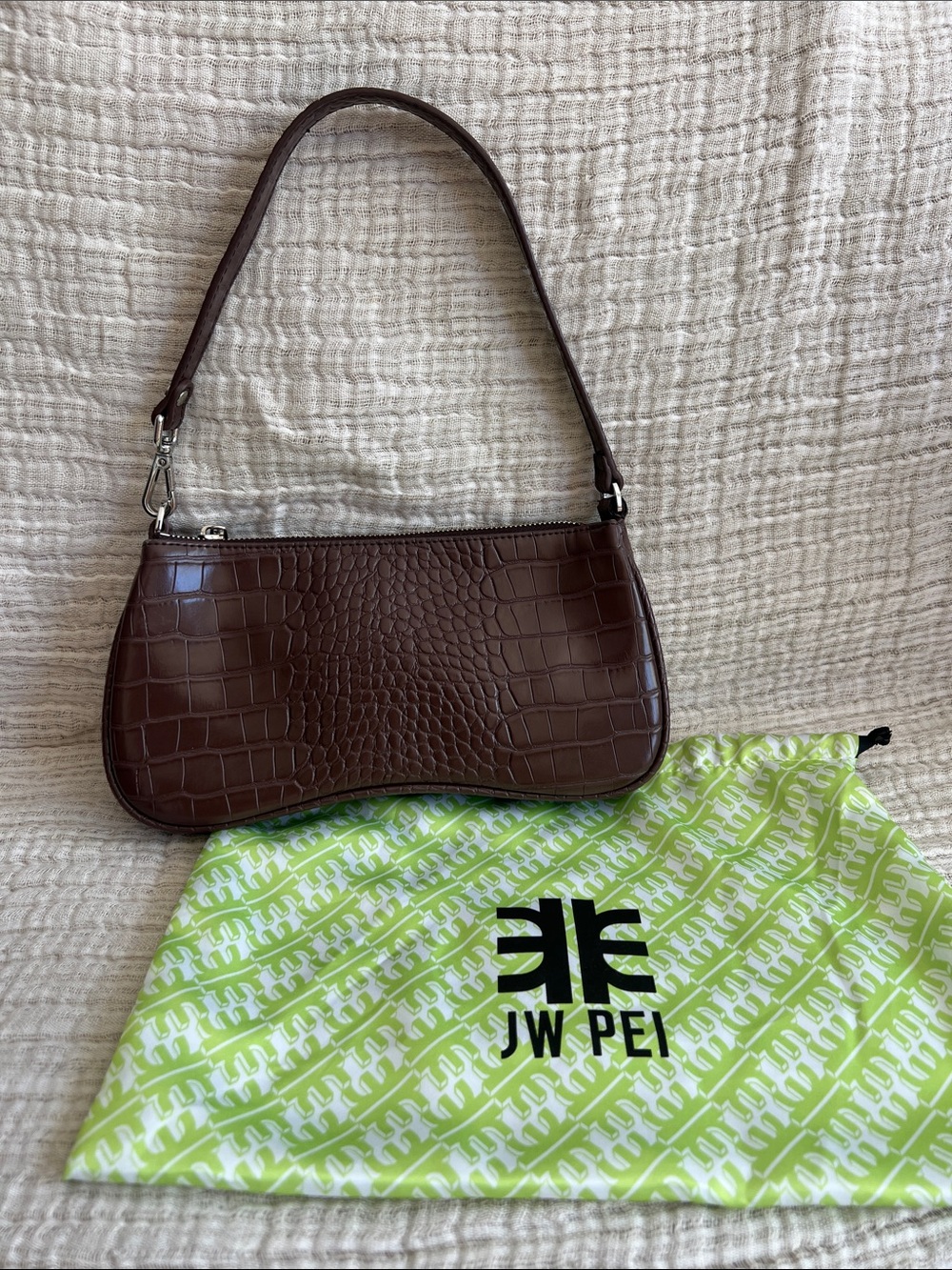 JW PEI Eva Shoulder Handbag - Brown Croc